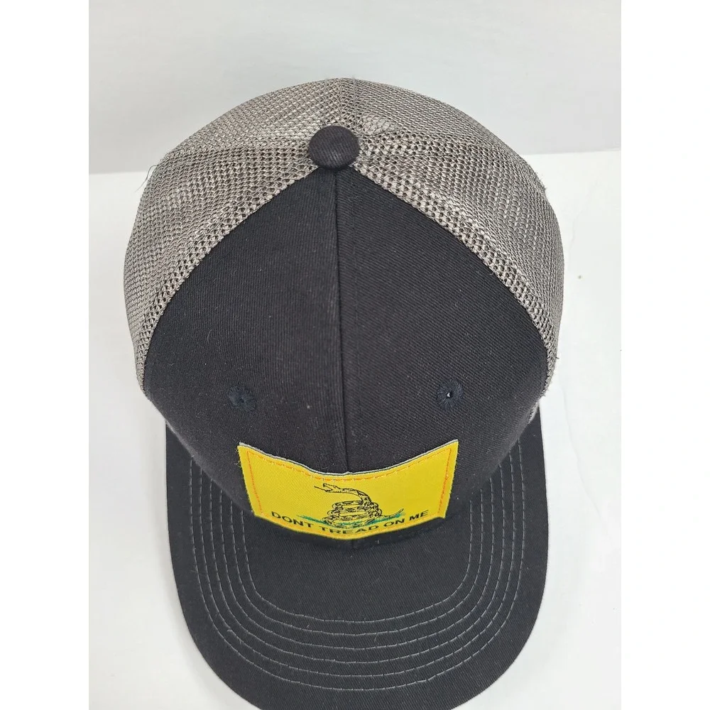 Arcadian Outfitters Gadsden Flag‎ Patch Trucker Hat Mens Black Gray Snapback Cap